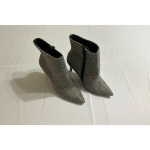 Plaid Pointed Toe Ankle Booties Stiletto Heel Women’s Size 8
